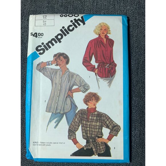 Simplicity Misses Shirt Sewing Pattern sz 12 6600 - uncut - Picture 10 of 10
